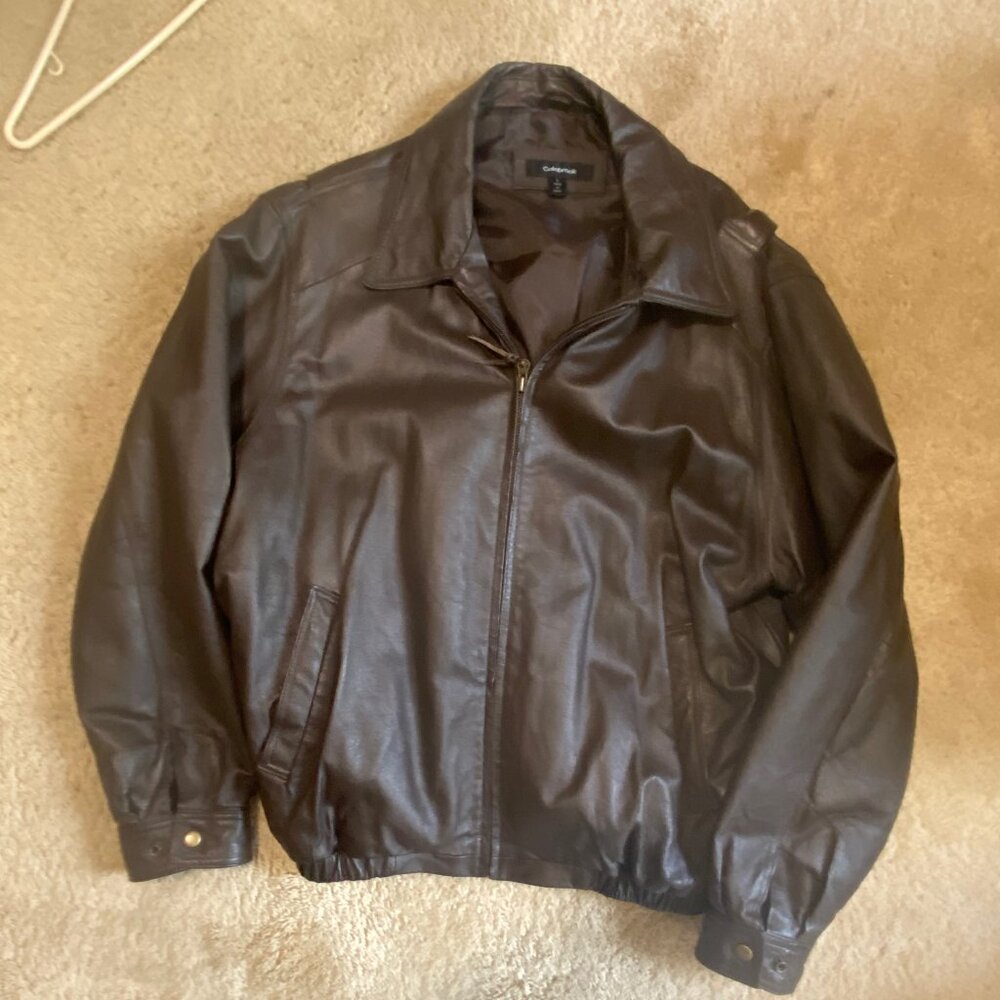 Colebrook Men's Leather Coat - Size Large - Excellent Condition - Brown